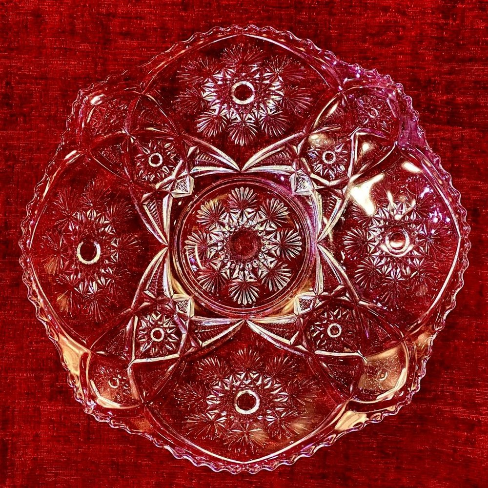 Antique Cambridge Glass Co. "Fernland" Pattern Platter (c. 1906)